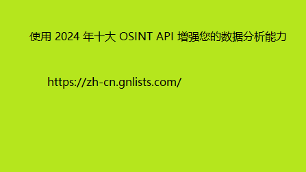 使用 2024 年十大 OSINT API 增强您的数据分析能力